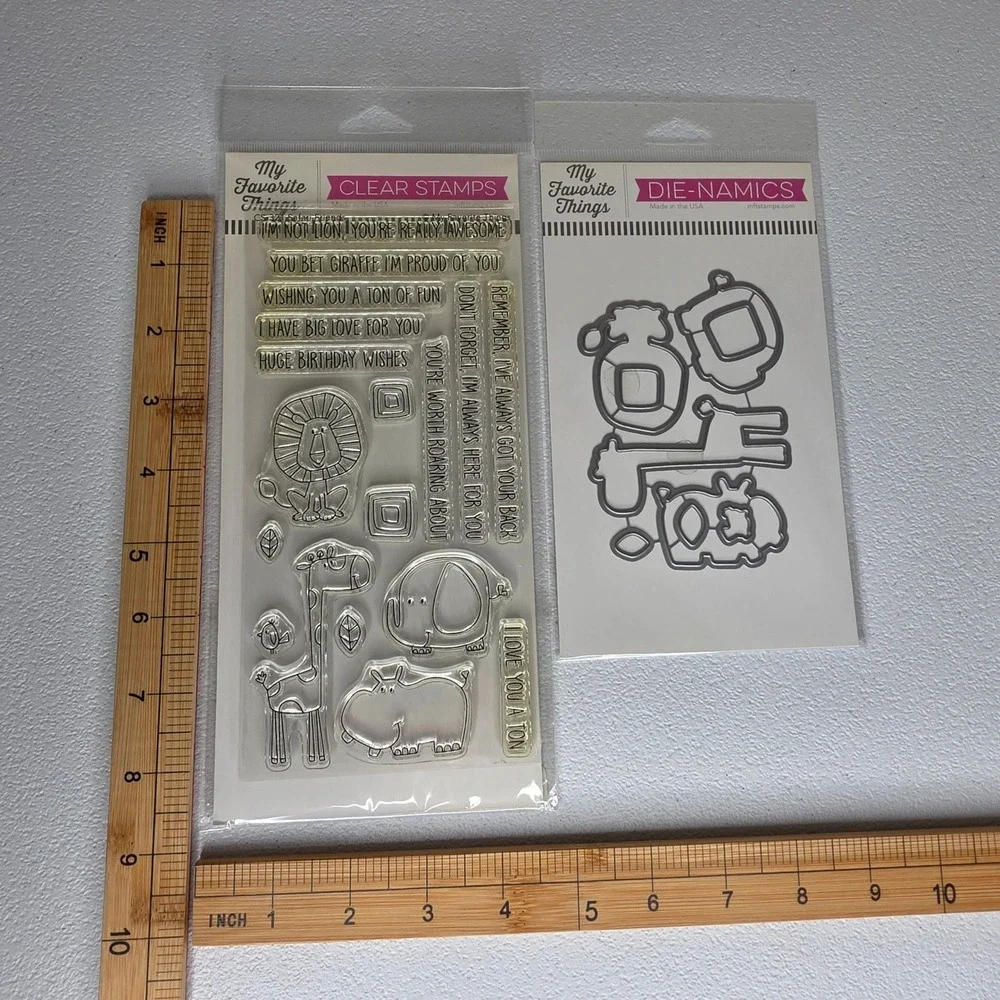 NEW My Favorite Things Safari Friends Stamp Die Set CS-321 MFT-1365 Animals